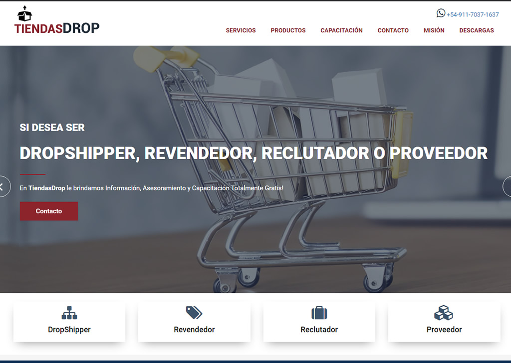 Sitio web de Tiendas Drop